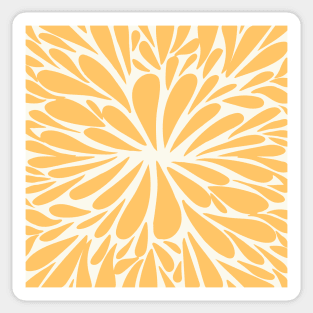 Retro abstract floral burst - summer yellow Sticker